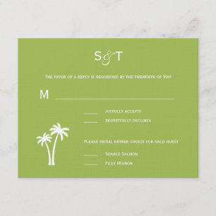 Palm Trees Wedding RSVP Card - Limoen