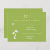 Palm Trees Wedding RSVP Card - Limoen (Voorkant / Achterkant)