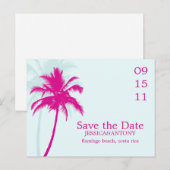 Palm Trees Wedding Save the Date Aankondigingskaart (Voorkant / Achterkant)