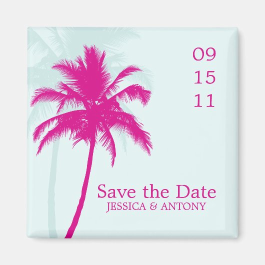 Palm Trees Wedding Save the Date or Favor Magneet (Voorkant)
