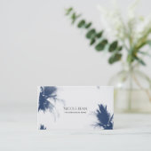 Palm Trees White Glamor Chic Modern Tropical Visitekaartje (Staand voorkant)