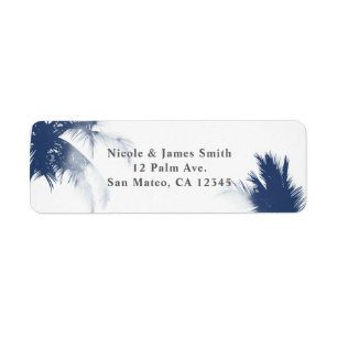 Palm Trees White Glamour Chic Modern Invitation Etiket