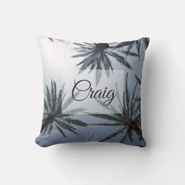Palm Trees Zomer Sky Custom Beach Kussen (Voorkant)