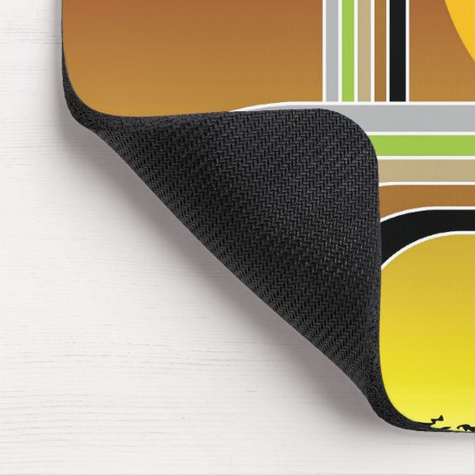 Palm Trepical Retro Beach Sunset Stripes Mod Muismat (Hoek)