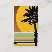 Palm Trepical Retro Beach Sunset Stripes Mod Visitekaartje (Achterkant)