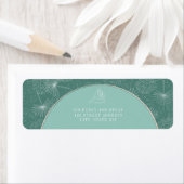 Palm Tropical Aqua Seashell Beach Wedding Etiket (Insitu)