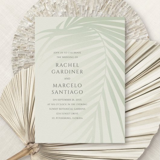Palm Tropical Beach Destination Wedding Kaart