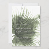 Palm Tropical Botanical Leaf Faire-part de mariage (Devant)