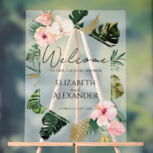 Palm Tropical Couples Douche Acrylique Affiche de (Neutre)