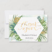 Palm Tropical Feuille Mariage d'été Carte de remer (Devant)