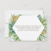 Palm Tropical Feuille Mariage d'été Carte de remer (Dos)