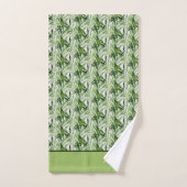 Palm Tropical Feuille Motif Côtier Serviette Se (Serviette à main)