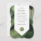 Palm Tropical Feuille Verdure Mariage Invitations (Devant)
