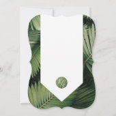 Palm Tropical Feuille Verdure Mariage Invitations (Dos)