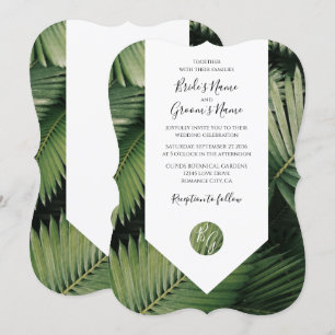 Palm Tropical Feuille Verdure Mariage Invitations