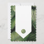 Palm Tropical Feuille Verdure Mariage Invitations (Dos)