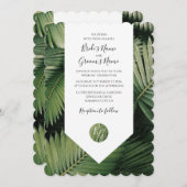 Palm Tropical Feuille Verdure Mariage Invitations (Devant / Derrière)