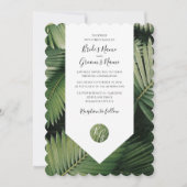 Palm Tropical Feuille Verdure Mariage Invitations (Devant)