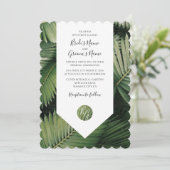 Palm Tropical Feuille Verdure Mariage Invitations (Debout devant)