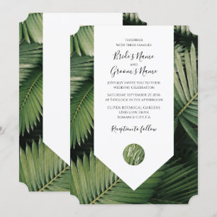 Palm Tropical Feuille Verdure Mariage Invitations