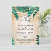 Palm Tropical Feuilles Jar Light or Invitation (Debout devant)