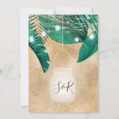 Palm Tropical Feuilles Jar Light or Invitation (Dos)