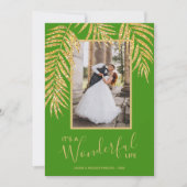 Palm Tropical Kerstmis Foto Holiday Kaart (Voorkant)