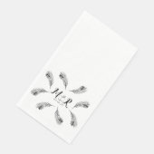 Palm Tropical Leaf Ring Wedding Logo Servet (Hoek)