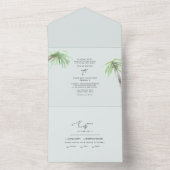 Palm Tropical Pale Seafoam All In One Invitation (À l'intérieur)