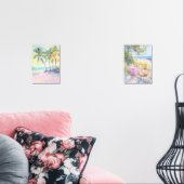 Palm Tropical Pastel Coastal Wall Art Set de 2 (Salon)