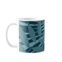 Palm & tropisch blad abstract in blauw groen grijs