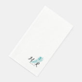 Palm Tropisch Blad Eenvoudig Trouwlogo Servet (Hoek)