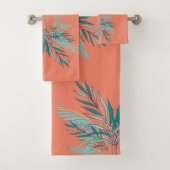 Palm Turquoise moderne Feuille Beach Coral (En situation)