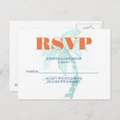 Palm Typography Wedding RSVP Kaarten (Voorkant / Achterkant)