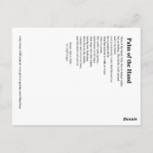 PALM VAN DE HAND BRIEFKAART (Achterkant)