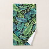 Palm vert et Turquoise Tropical Banana Monstera Fe (Serviette à main)