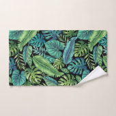 Palm vert et Turquoise Tropical Banana Monstera Fe (Serviette à main)