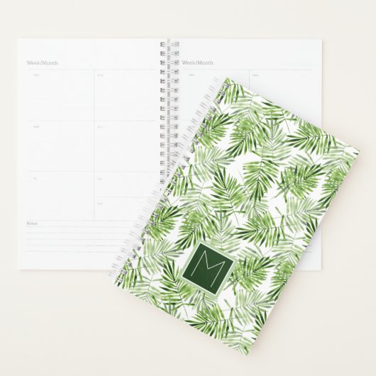 Palm vert Feuilles | Monogramme (Devant avec enveloppe)