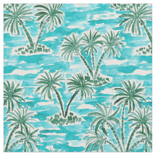 PALM WONDERLAND Tropische Hawaiitische Waterverf Stof
