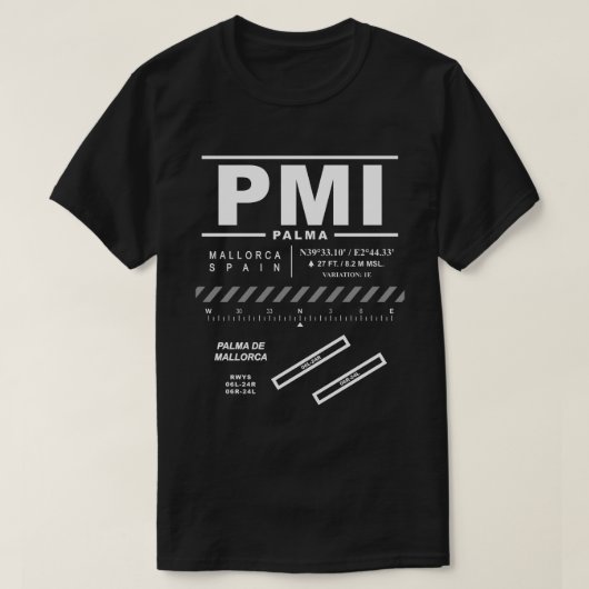 Palma de Mallorca Airport PMI T-shirt (Design voorkant)