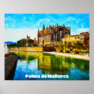 Palma de Mallorca Baleares olieverf Poster