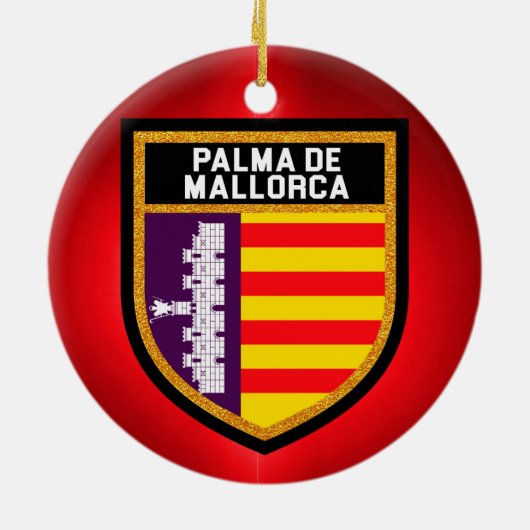 Palma de Mallorca Flag Keramisch Ornament (Achterkant)