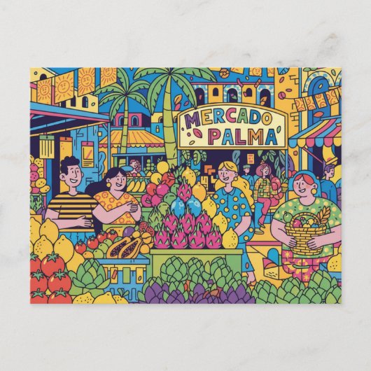  Palma de Mallorca Modern Pop Art Briefkaart (Voorkant)