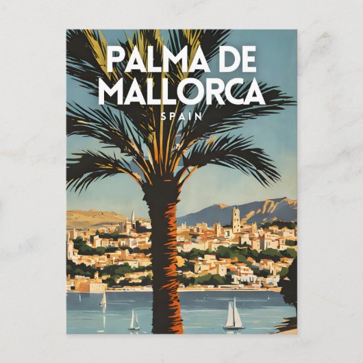 Palma de Mallorca Nostalgisch Spanje Retro Reizen Briefkaart (Voorkant)