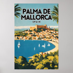 Palma de Mallorca nostalgische reizen Poster
