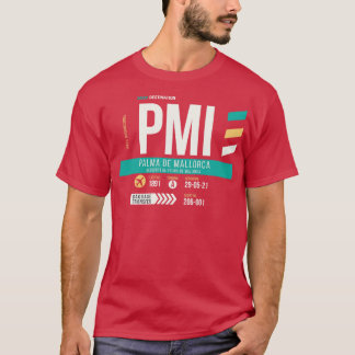 Palma de Mallorca PMI Airport Code Baggage Label T-shirt