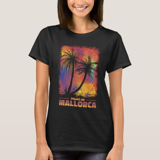 Palma de Mallorca Retro Paradise T-shirt (Voorkant)