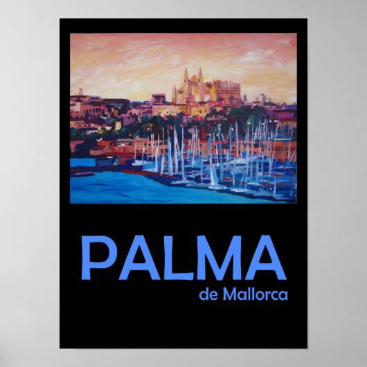 Palma de Mallorca Retro Travel Poster (Voorkant)