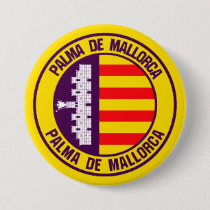 Palma de Mallorca Round Emblem Ronde Button 7,6 Cm