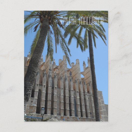 Palma Gothic Cathedral Majorca Spanje Reis Briefkaart (Voorkant)